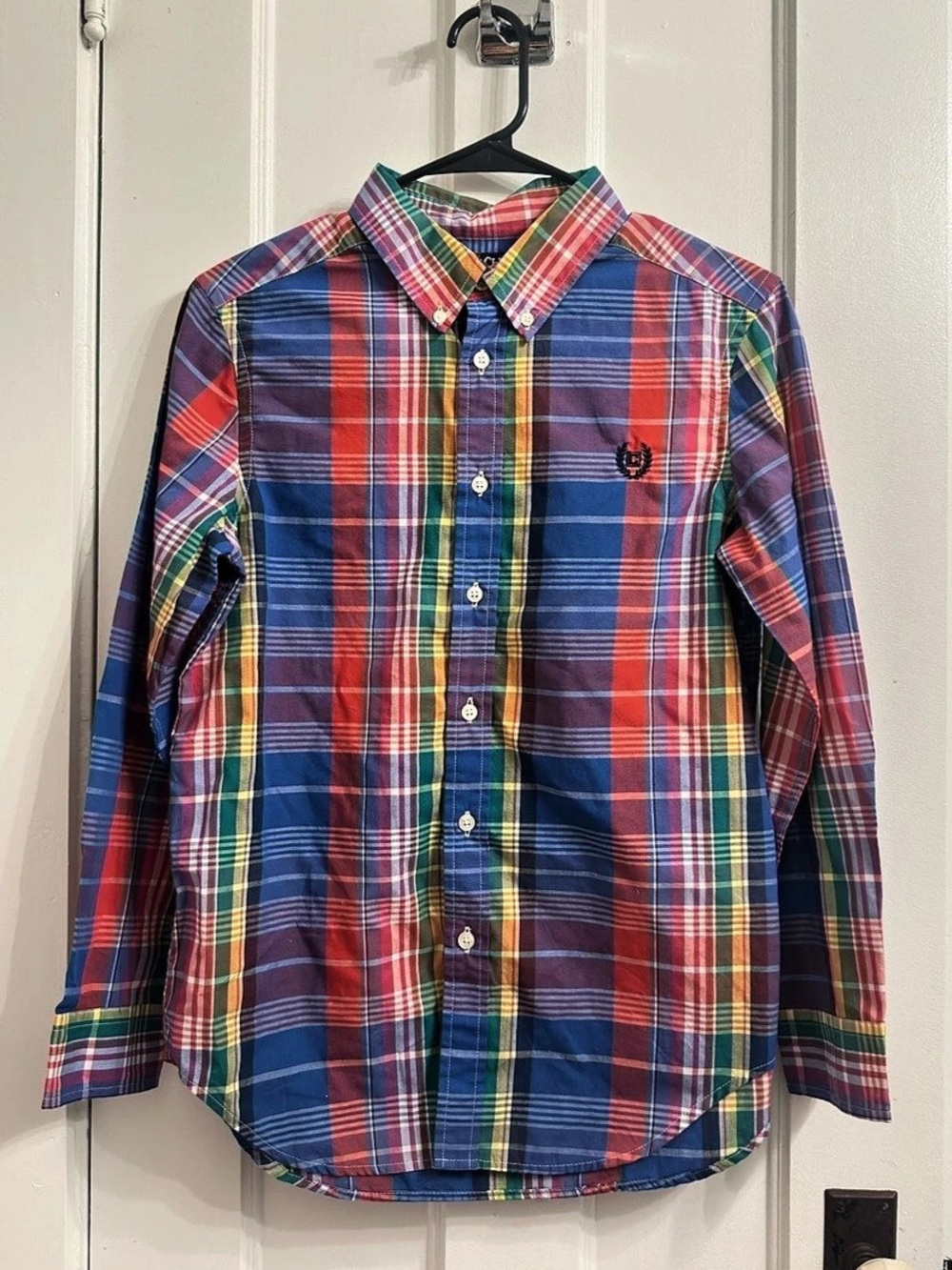 Chaps Plaid Button Down Shirt in Blue & Red